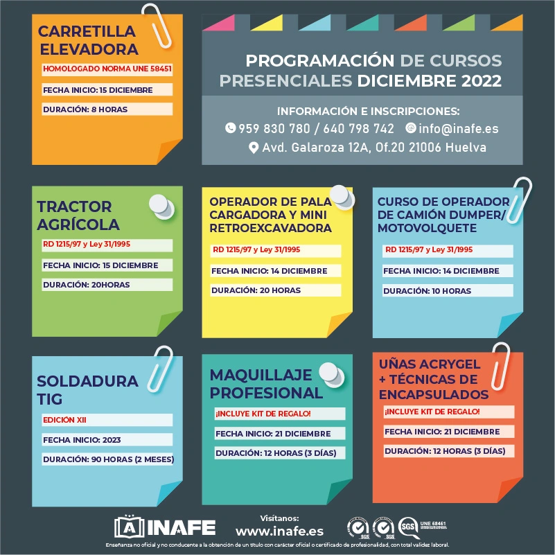 Programación cursos Diciembre 2022 (Huelva)