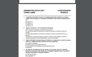 Examen administrativo 2021, cuestionario teórico — formación para administraciones públicas